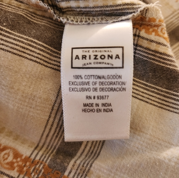 Arizona snap down shirt, cream, grey, Medium - Picture 6 of 6